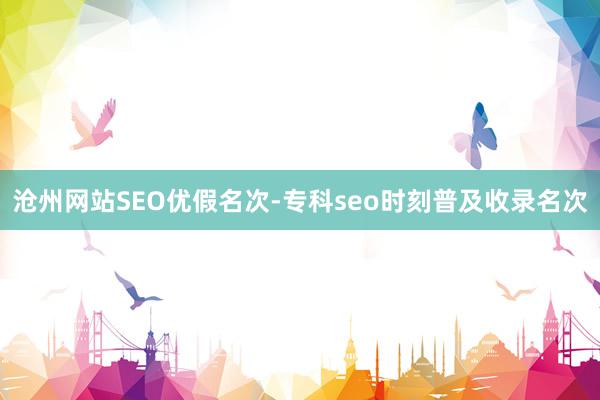 沧州网站SEO优假名次-专科seo时刻普及收录名次