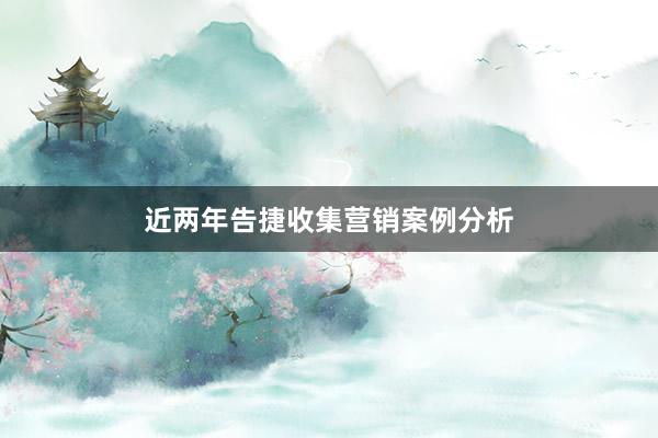 近两年告捷收集营销案例分析