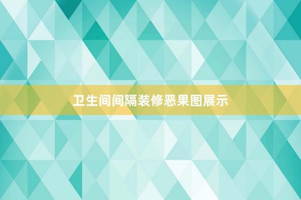 卫生间间隔装修恶果图展示