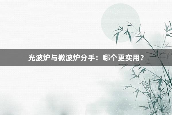 光波炉与微波炉分手：哪个更实用？