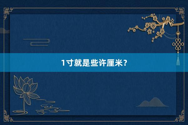1寸就是些许厘米？